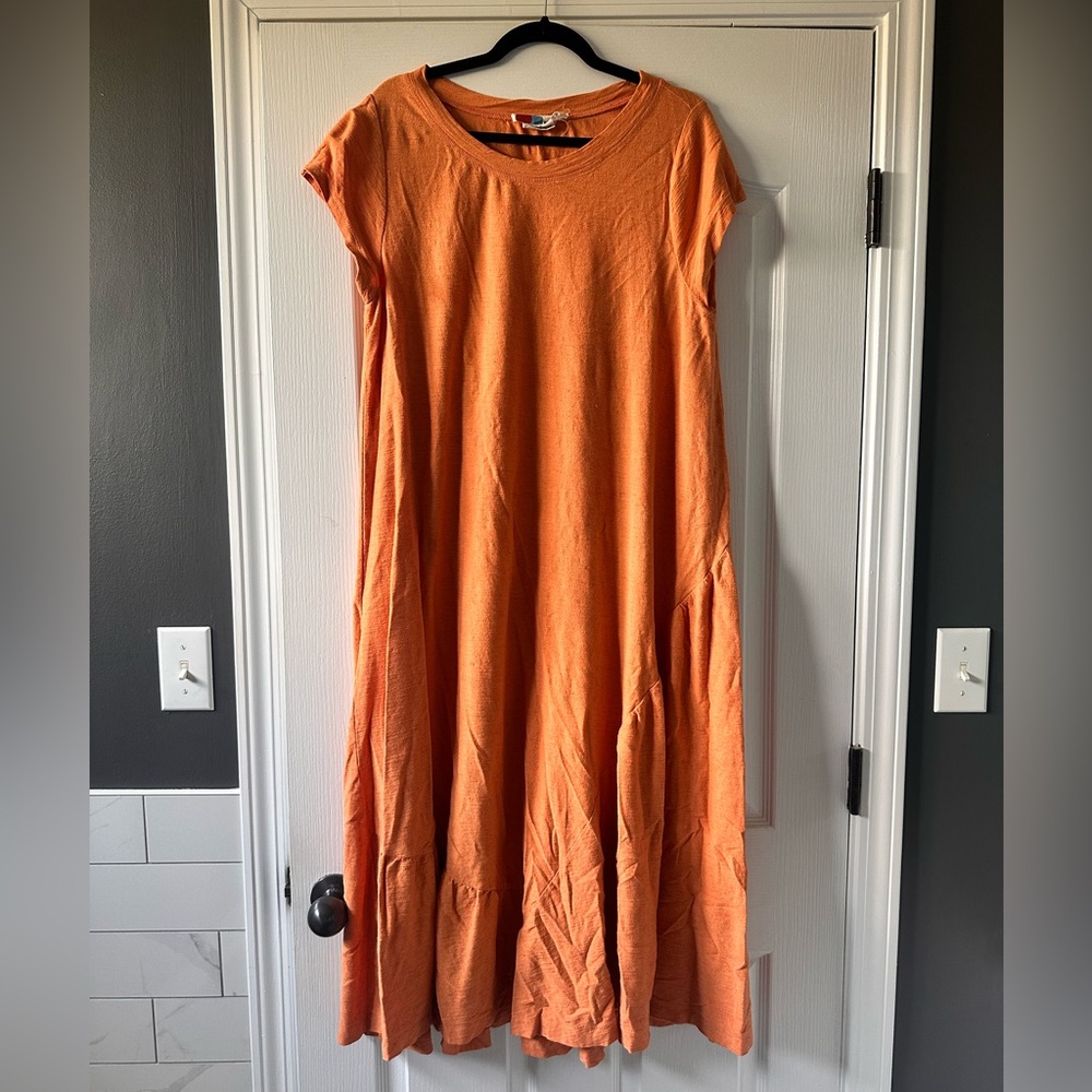 Free People Orange Women's Dress Maxi